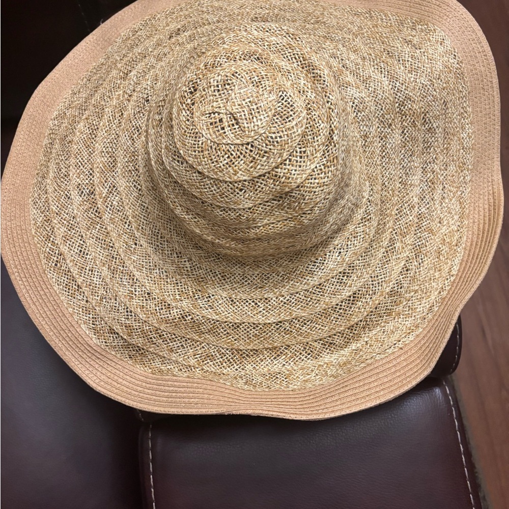 Women’s Wide Brim Straw Sun Hat - Natural/Tan